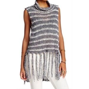 Free People Crochet Sleeveless Turtleneck Tunic